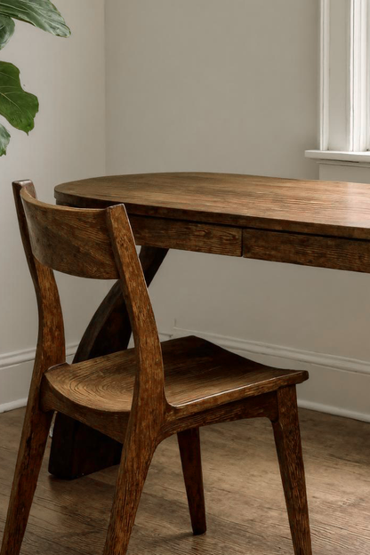 Artistic Office Desk With Curved Handcrafted Legs For Creative Workspace