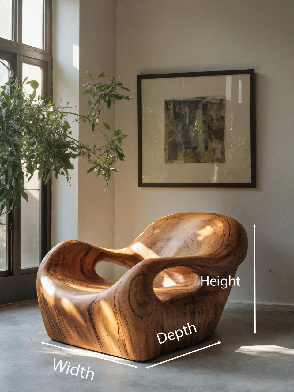 Modern Sculptural Lounge Chair For Living Room Or Reading Corner