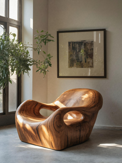 Modern Sculptural Lounge Chair For Living Room Or Reading Corner