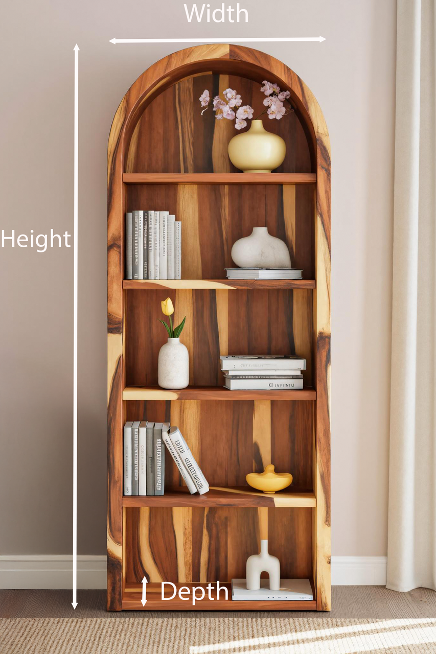 Arched Open Bookshelf For Living Room Or Office