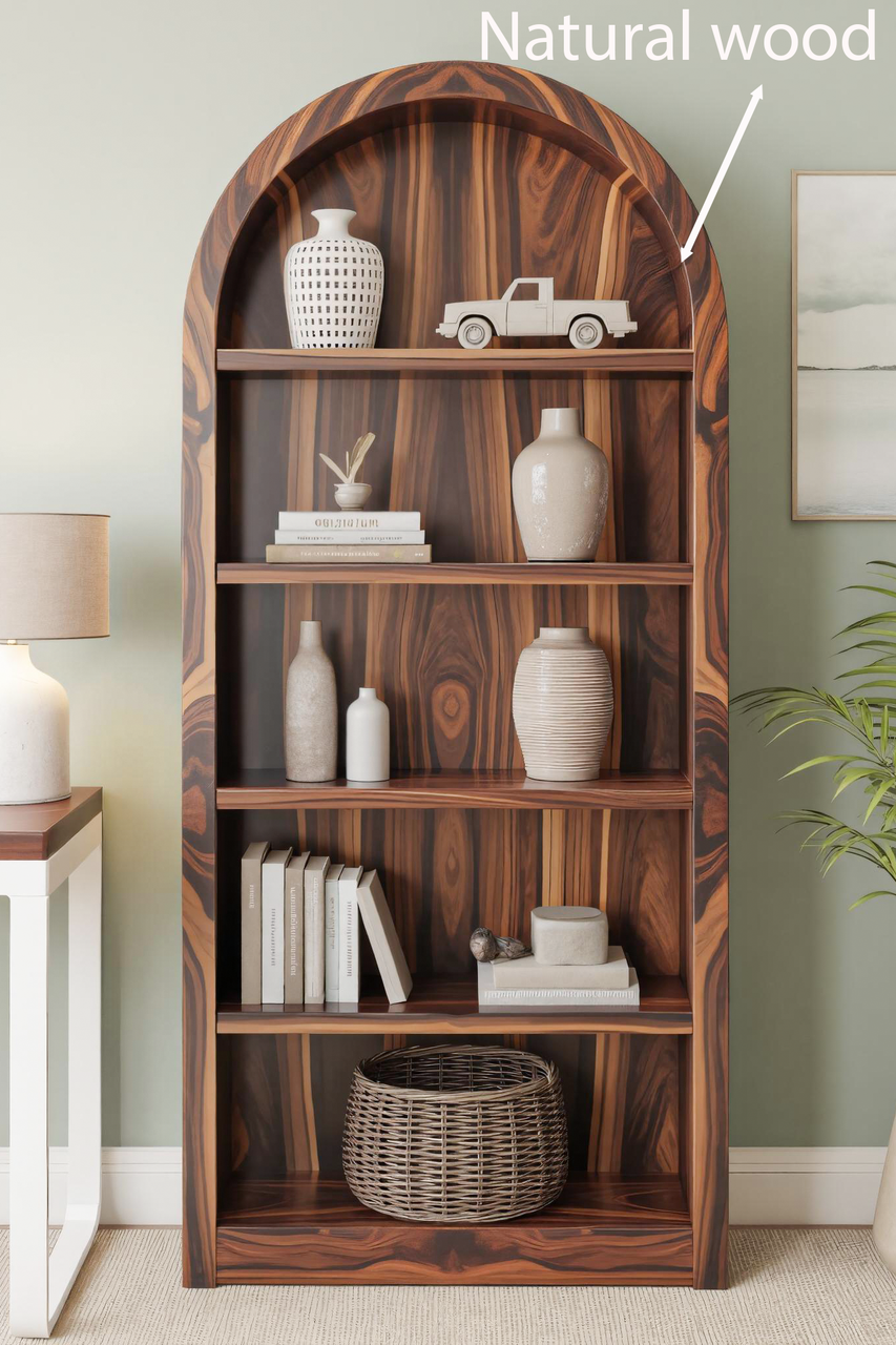 Arched Display Bookshelf For Living Room Or Office