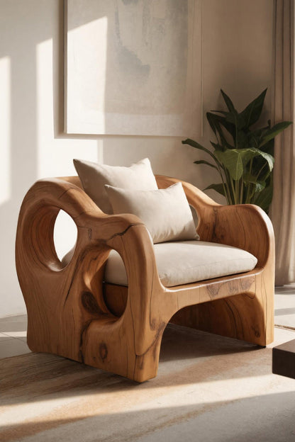 Artistic Sculpted Armchair For Living Room Or Lounge
