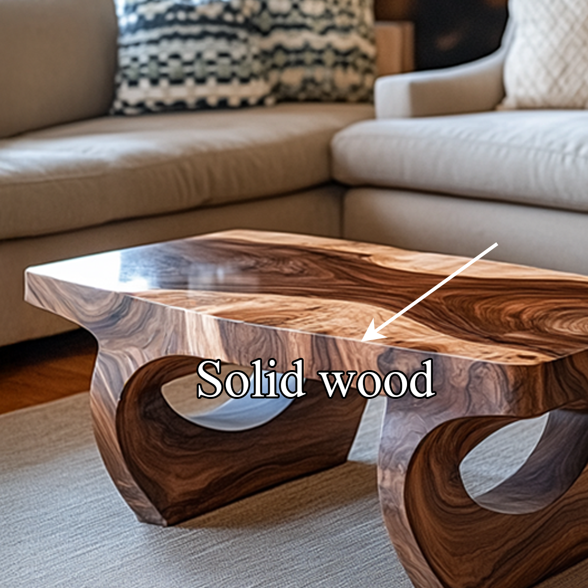 Handcrafted Mid Century Solid Wood Coffee Table Living Room SINLSACF182