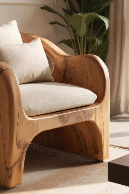 Artistic Sculpted Armchair For Living Room Or Lounge