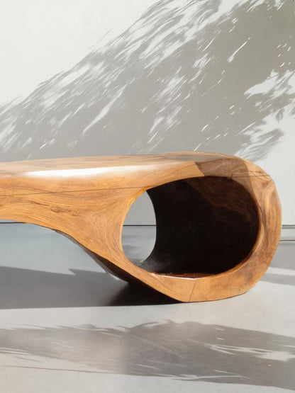 Artistic Sculptural Organic Bench For Entryway Decor