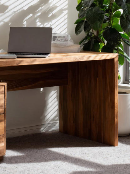 Contemporary Office Desk With Storage Drawers For Home Office