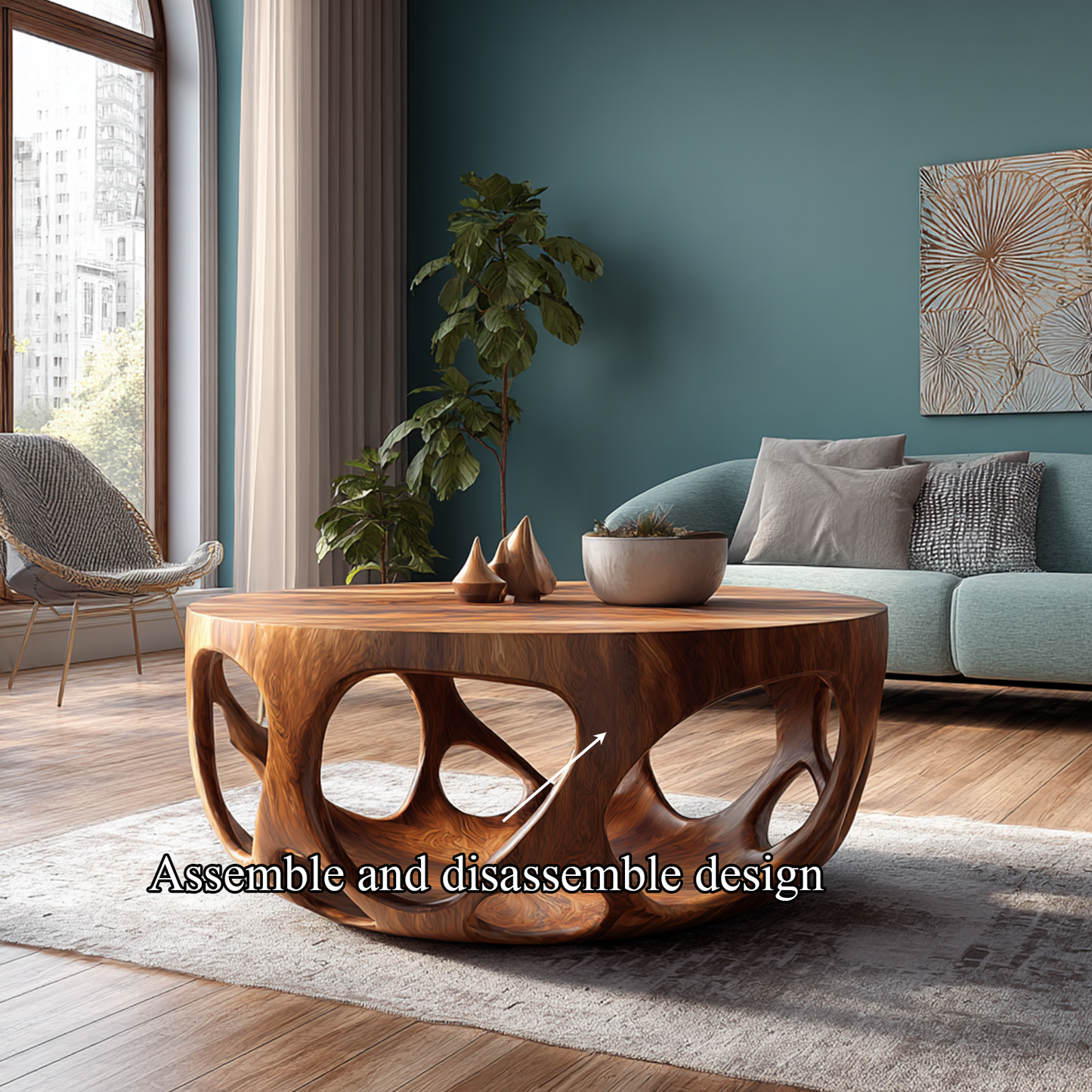 Artisan Coffee Table Natural Wood Farmhouse Gift SINLSACF025