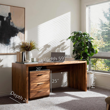 Contemporary Office Desk With Storage Drawers For Home Office