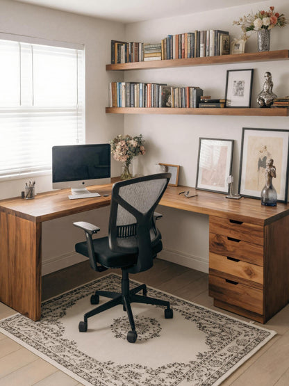 Contemporary L Shaped Desk With Drawers For Home Office