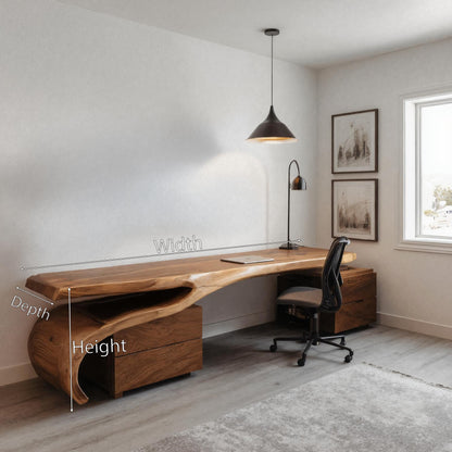 Modern Sculptural Desk With Flowing Design For Home Office