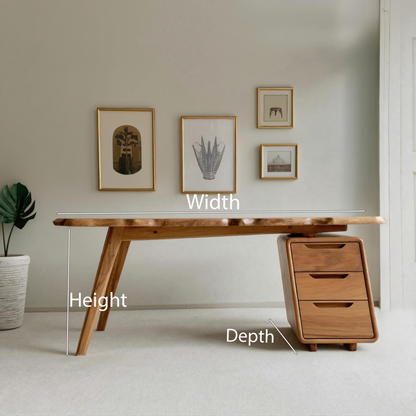 Contemporary Office Desk With Storage Drawers For Home Workspace