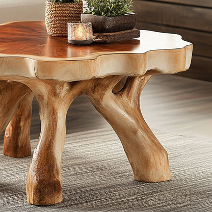 Handcrafted Rustic Coffee Table With Solid Wood Design SILDTCF001