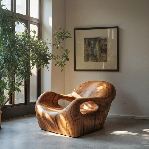 Modern Sculptural Lounge Chair For Living Room Or Reading Corner