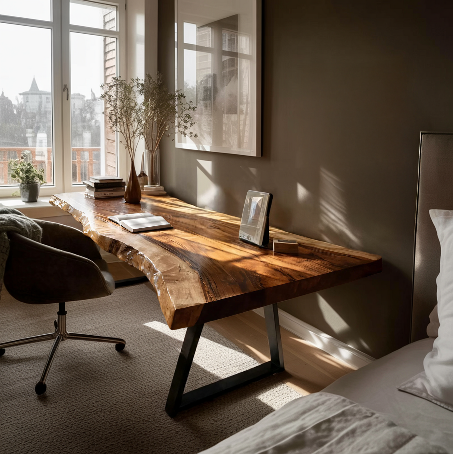 Farmhouse Solid Wood Tabletop For Bedroom Design