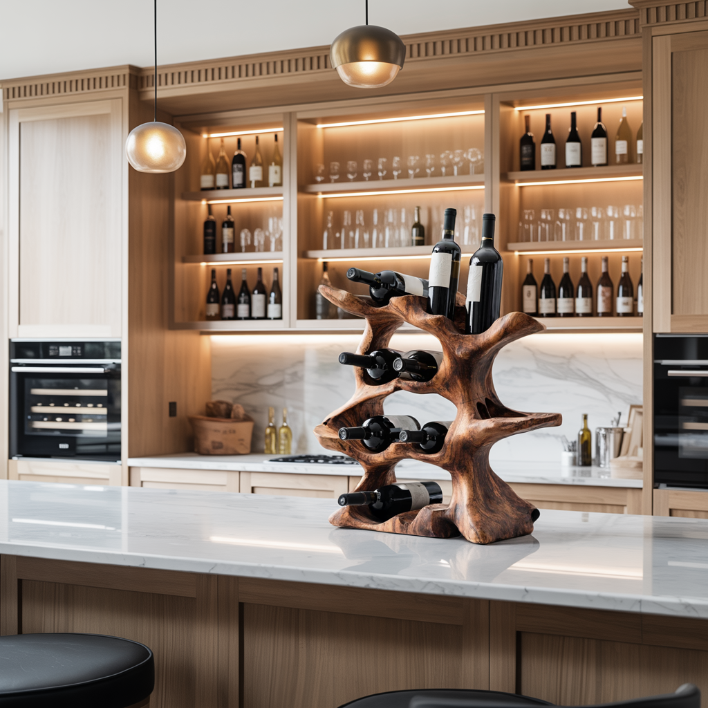 Farmhouse Wine Holder For Kitchen Rustic Wall Design