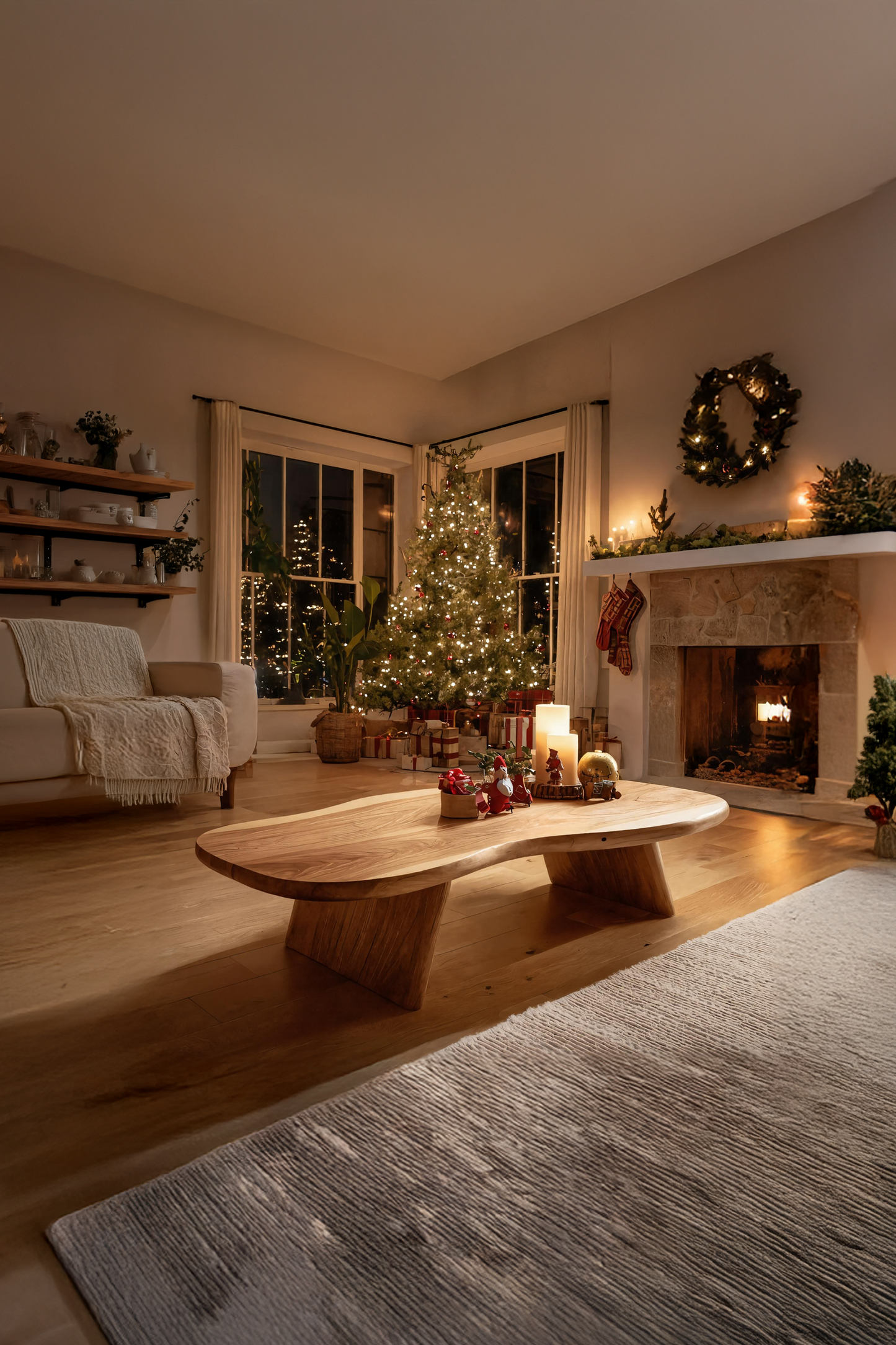 Farmhouse Wooden Live Edge Coffee Table For Holiday Home Decor SILDTTRCCF023