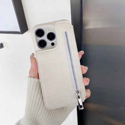 Denim Hub Wallet iPhone Case