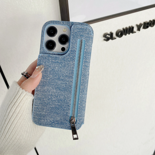 Denim Hub Wallet iPhone Case