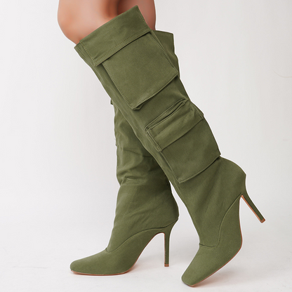 Georgina Knee-High Cargo Boots