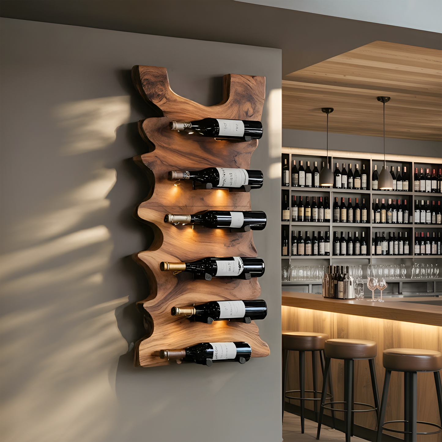 Handcrafted Live Edge Wine Holder For Entryway Design Ideas