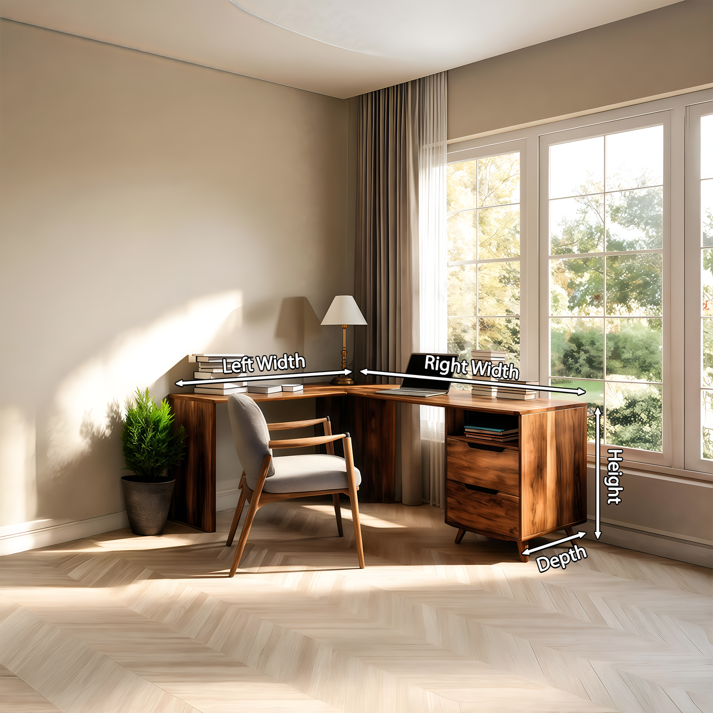 Elegant L Shaped Desk Corner For Home Office