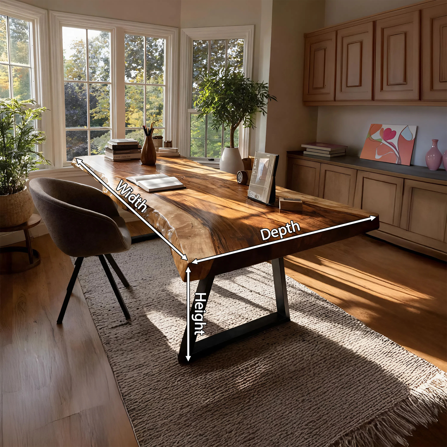 Farmhouse Solid Wood Tabletop For Bedroom Design