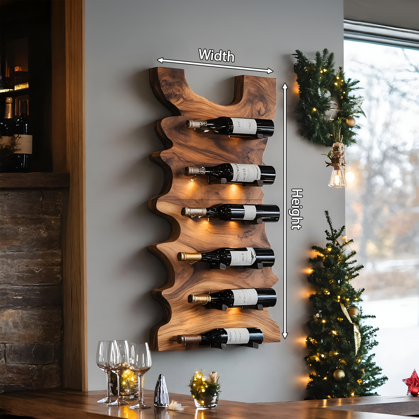 Handcrafted Live Edge Wine Holder For Entryway Design Ideas