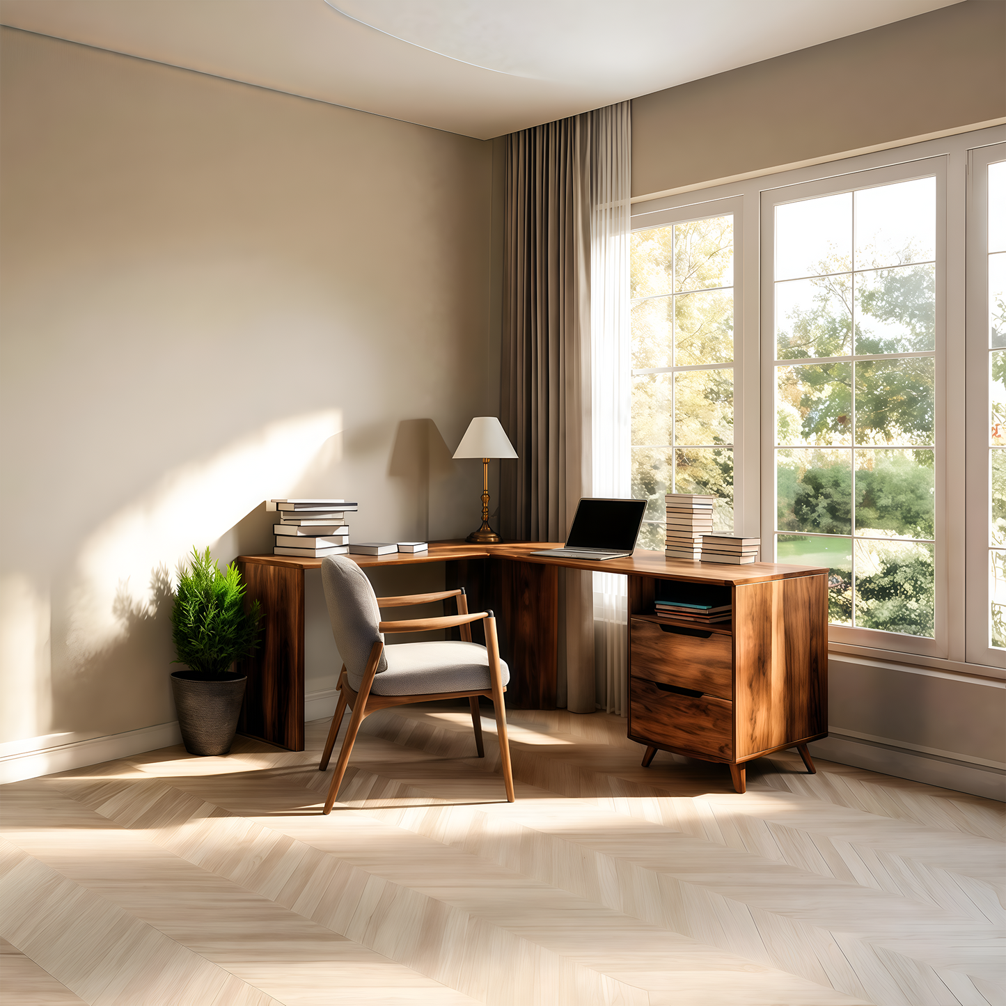 Elegant L Shaped Desk Corner For Home Office