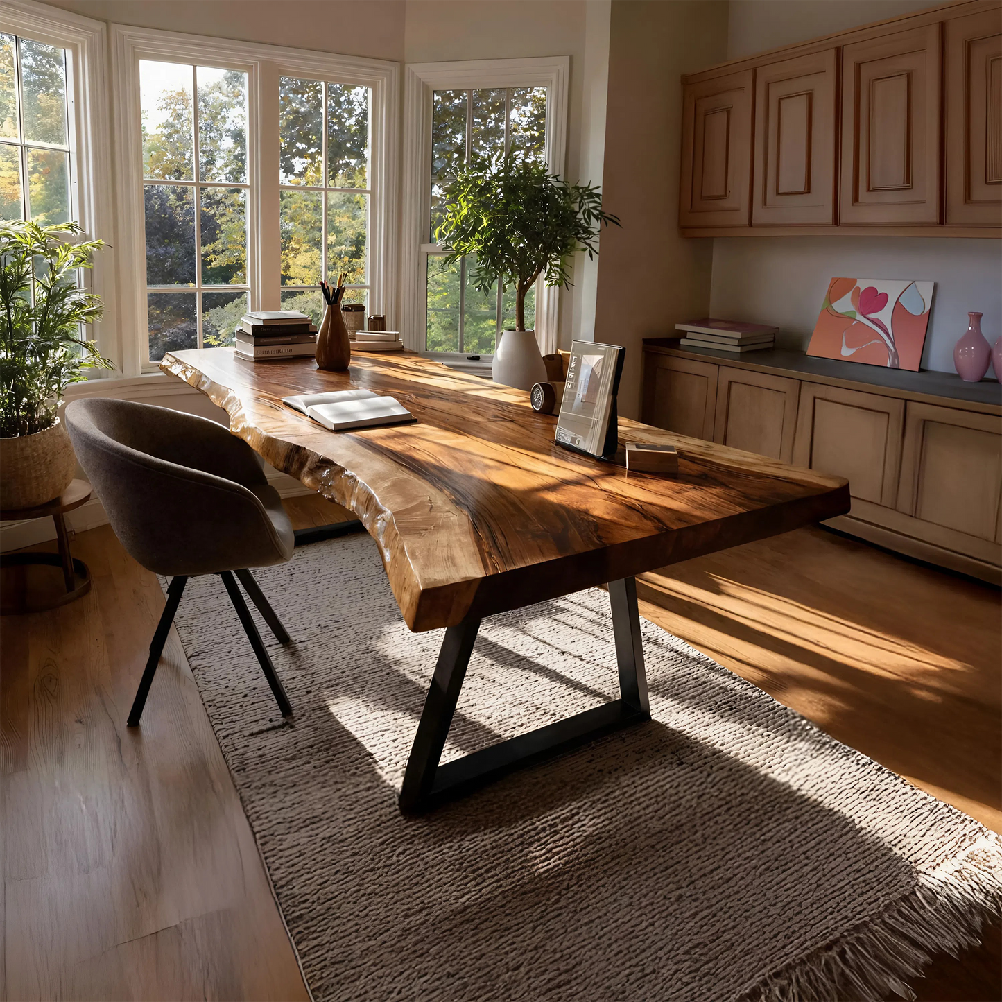 Farmhouse Solid Wood Tabletop For Bedroom Design