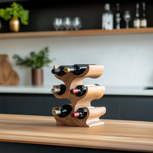 Farmhouse Wine Rack For Kitchen Storage Organization