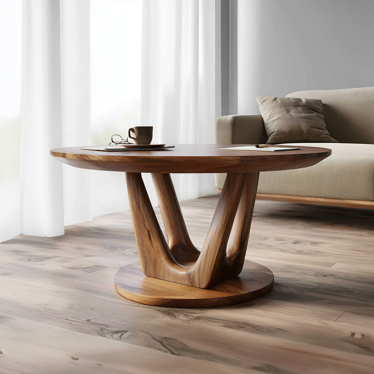 Contemporary Round Coffee Table Living Room Family Room SINLKICF212