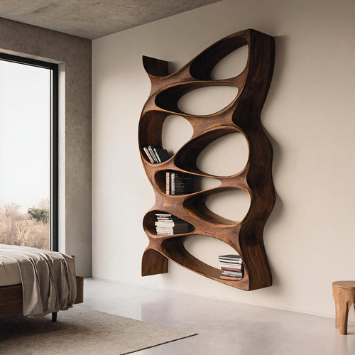 Artistic Sculptural Wall Mounted Bookshelf For Living Room