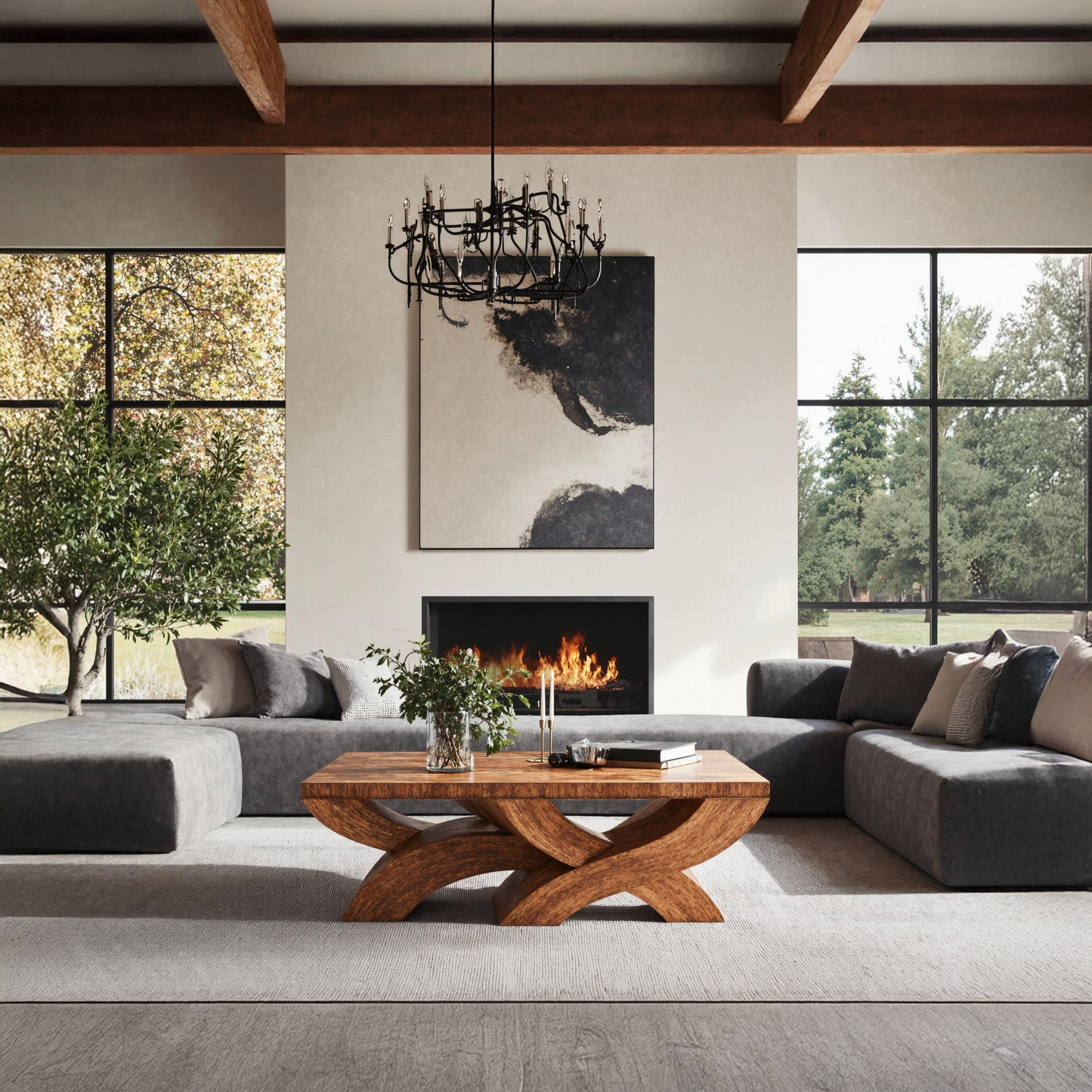 Handcrafted Coffee Table For Warm Wood Ambience SILDTTNCF021