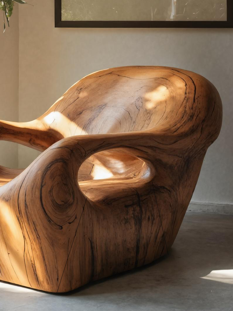 Modern Sculptural Lounge Chair For Living Room Or Reading Corner