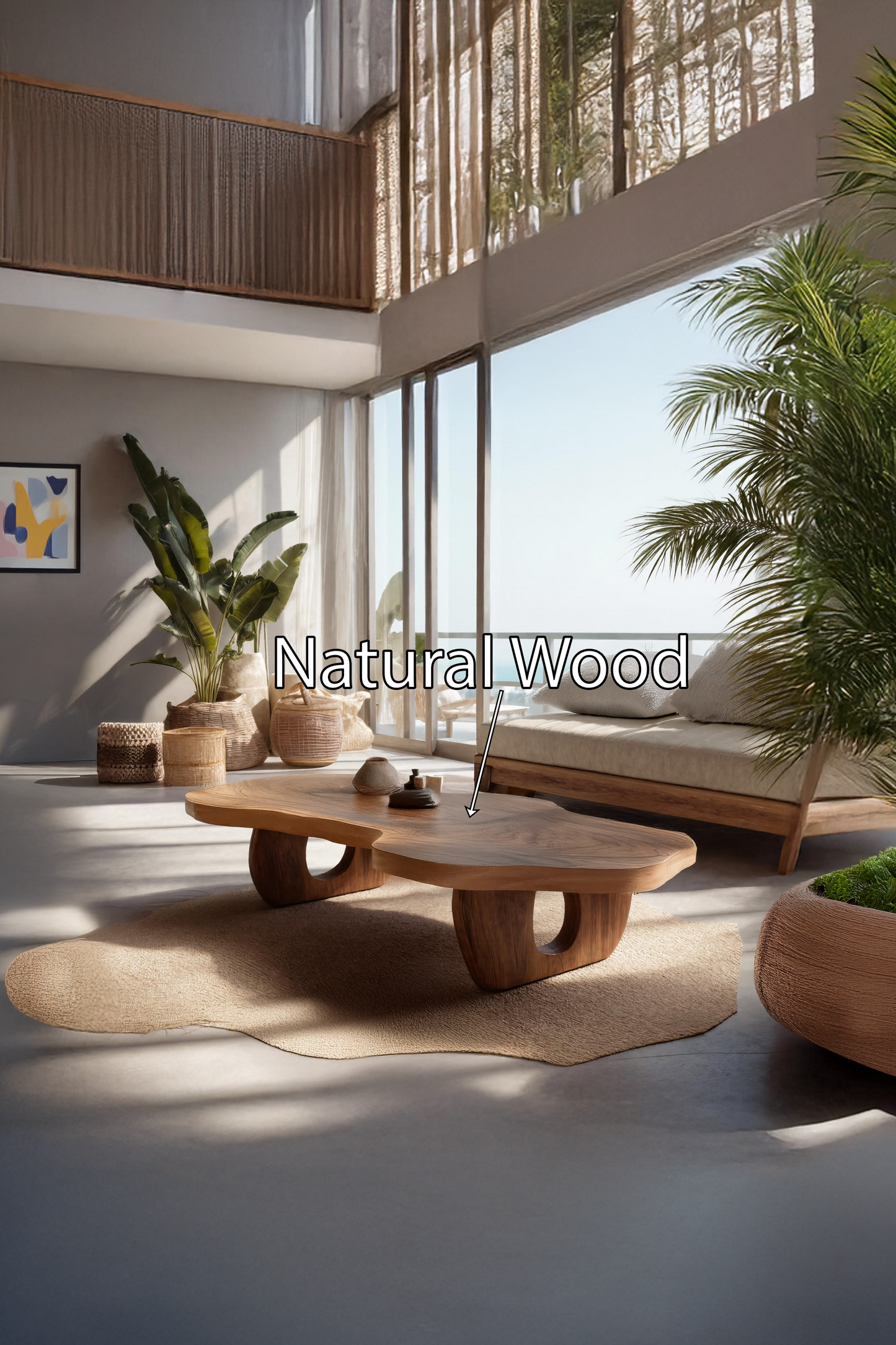 Handcrafted Rustic Wooden Live Edge Coffee Table For Decor SILDTTRCF038