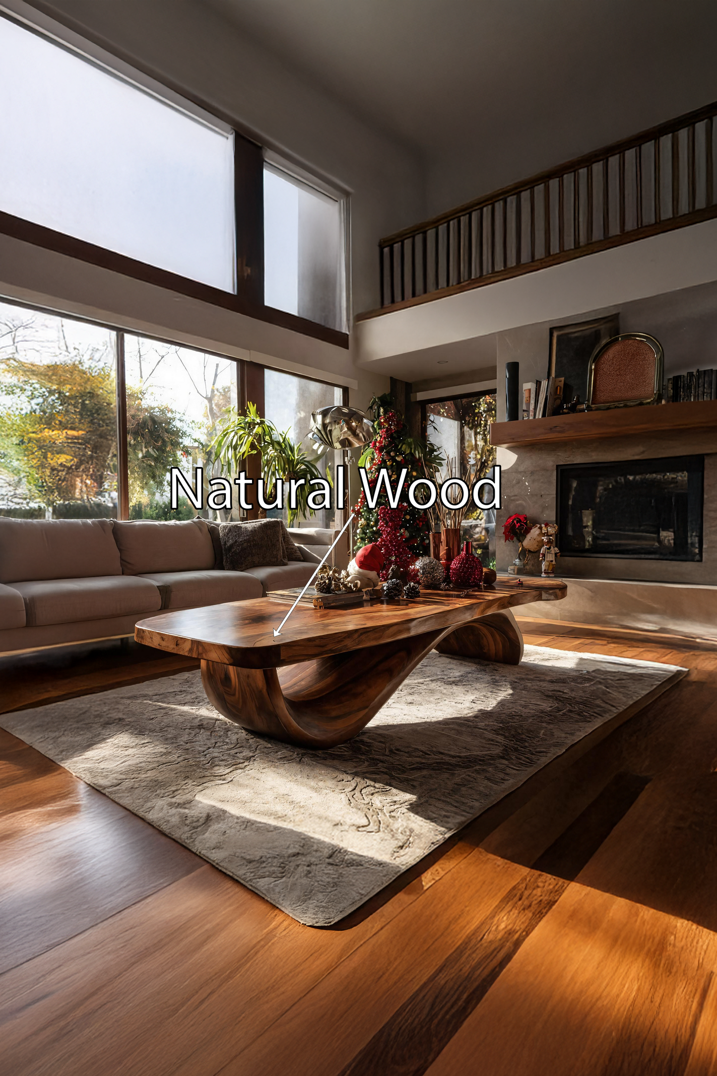 Farmhouse Live Edge Coffee Table Rustic For Holiday Furniture Use SILDTTRCCF019