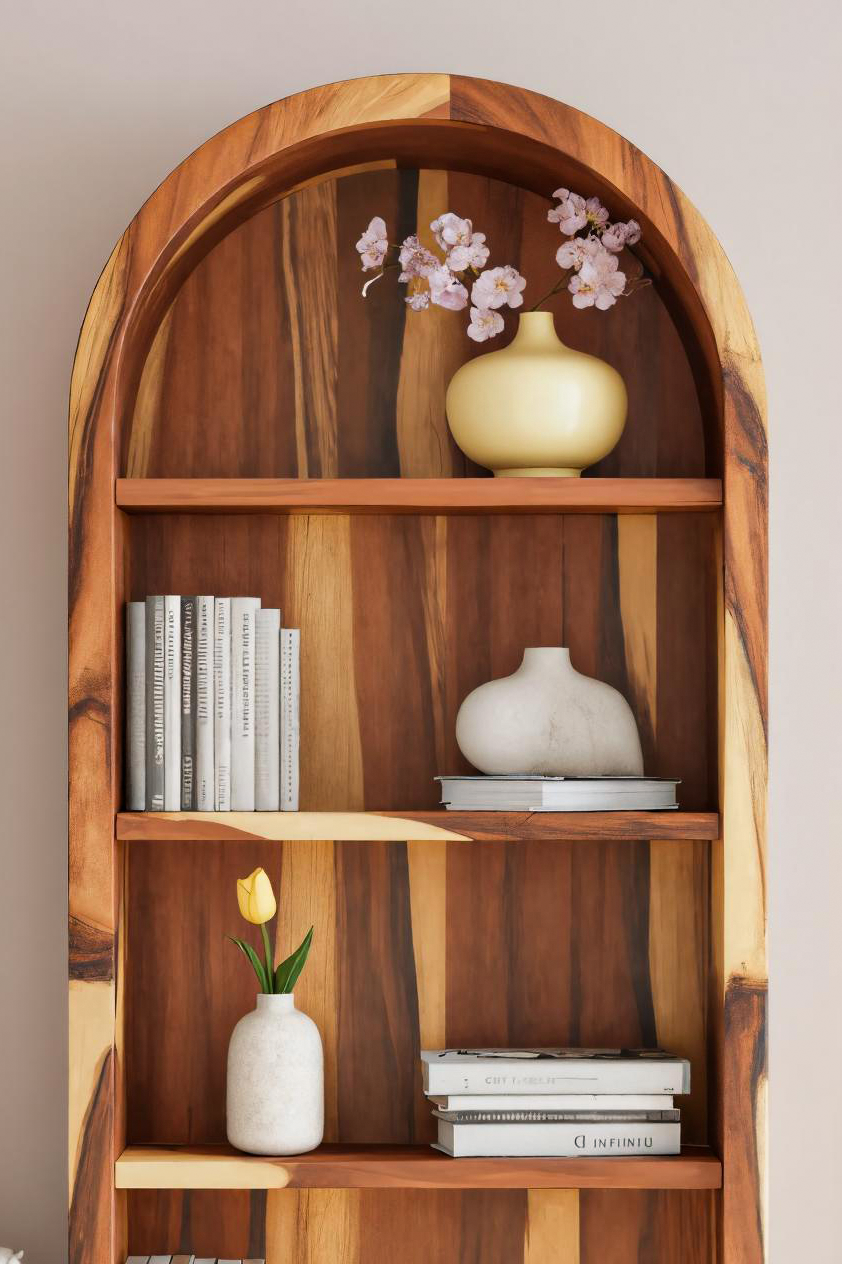 Arched Open Bookshelf For Living Room Or Office