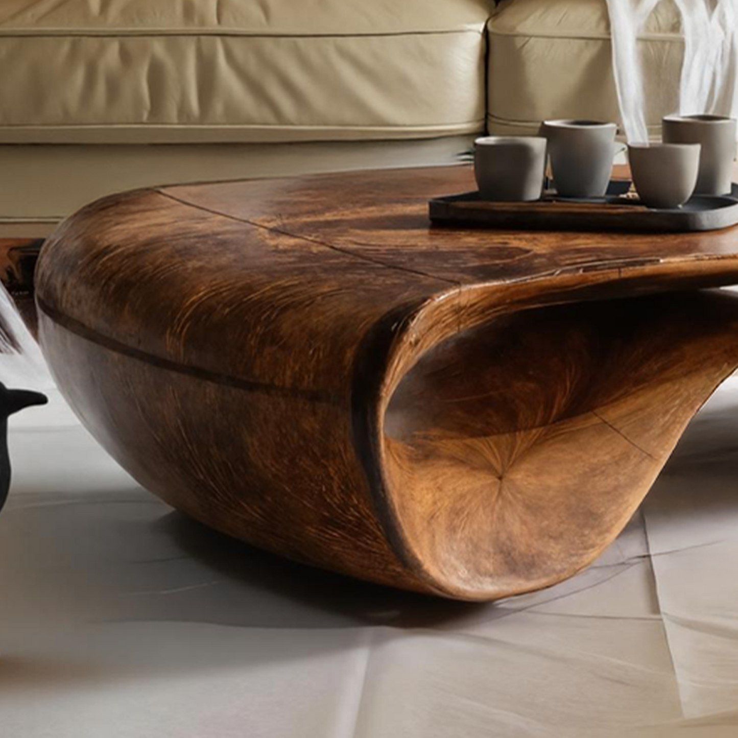 Handcrafted Solid Wood Coffee Table For Entryway Design Halloween Style SILDTTRHCF007