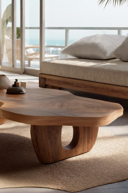 Handcrafted Rustic Wooden Live Edge Coffee Table For Decor SILDTTRCF038