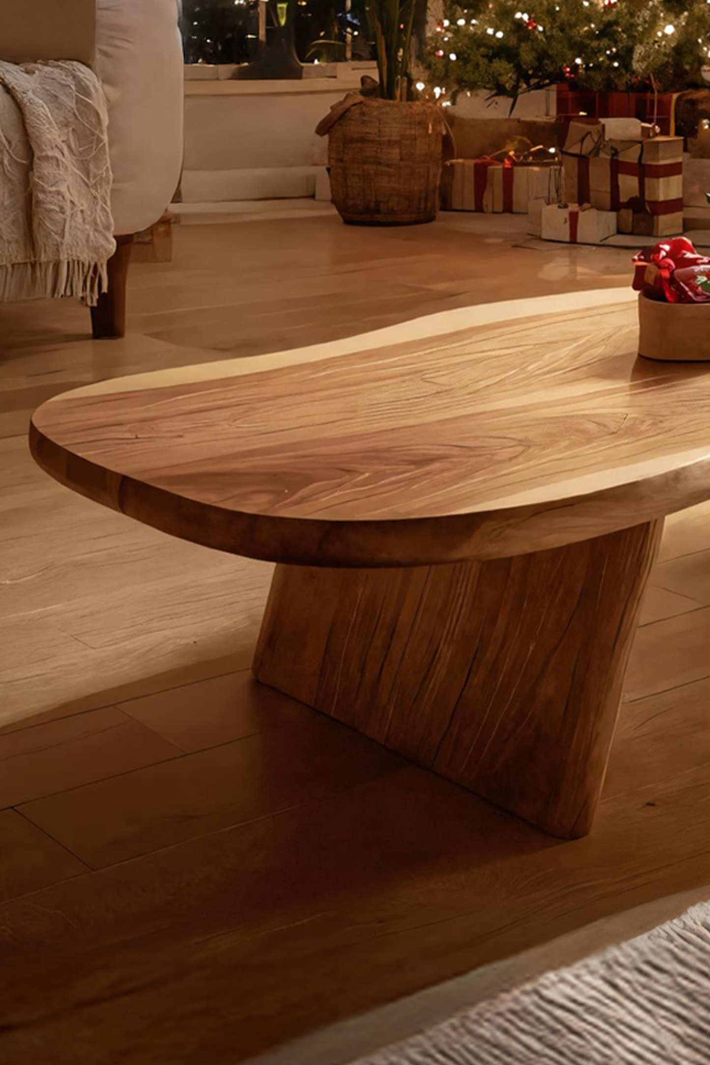 Farmhouse Wooden Live Edge Coffee Table For Holiday Home Decor SILDTTRCCF023