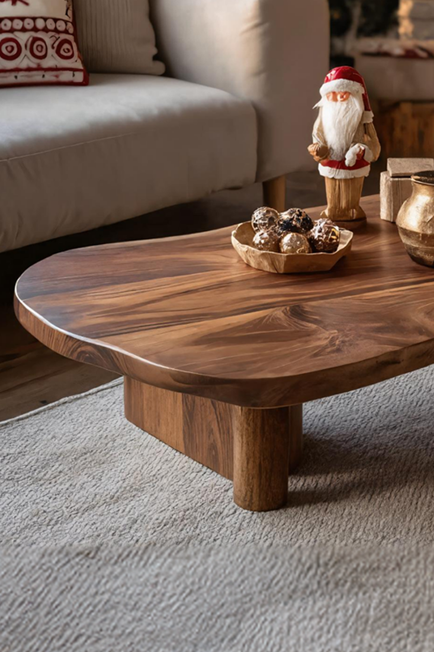 Farmhouse Solid Wood Coffee Table For Christmas Entryway Decor SILDTTRCCF001