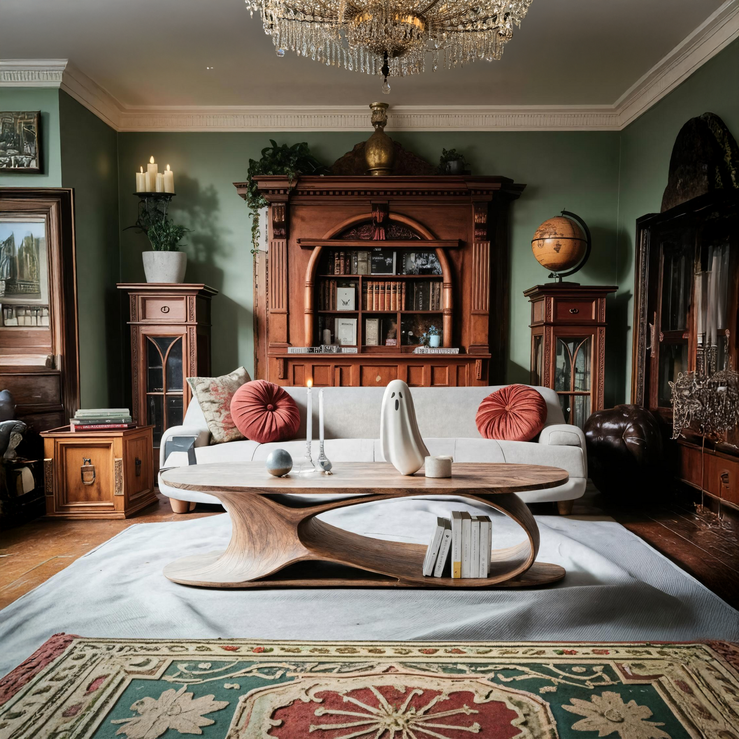 Farmhouse Solid Wood Coffee Table For Living Room Halloween Furniture SILDTTNHCF002