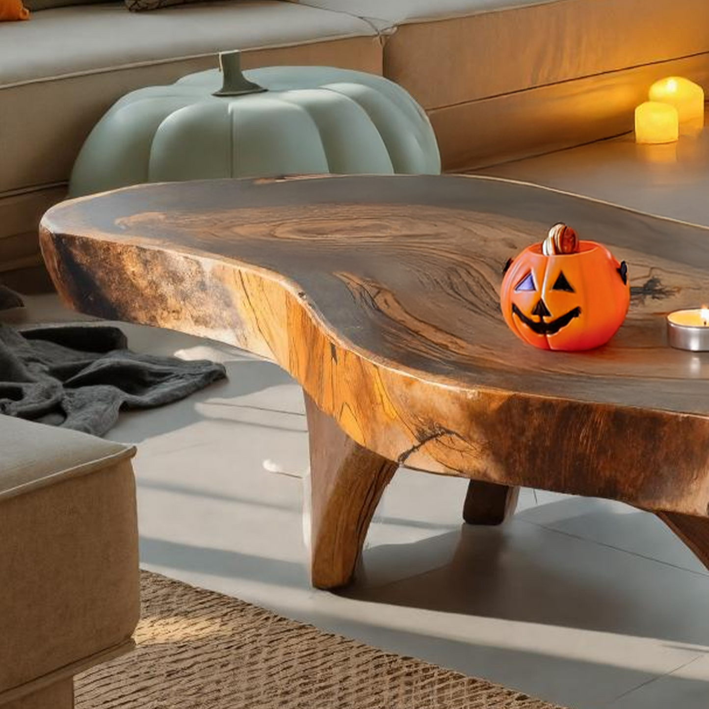 Farmhouse Wooden Live Edge Coffee Table For Furniture Decor Halloween Decor SILDTTRHCF006