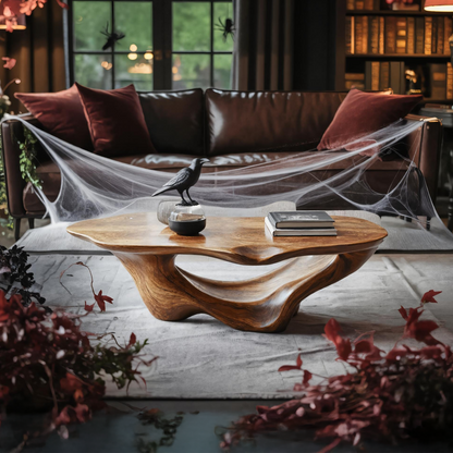 Farmhouse Live Edge Coffee Table For Living Room Halloween Decoration SILDTTNHCF006