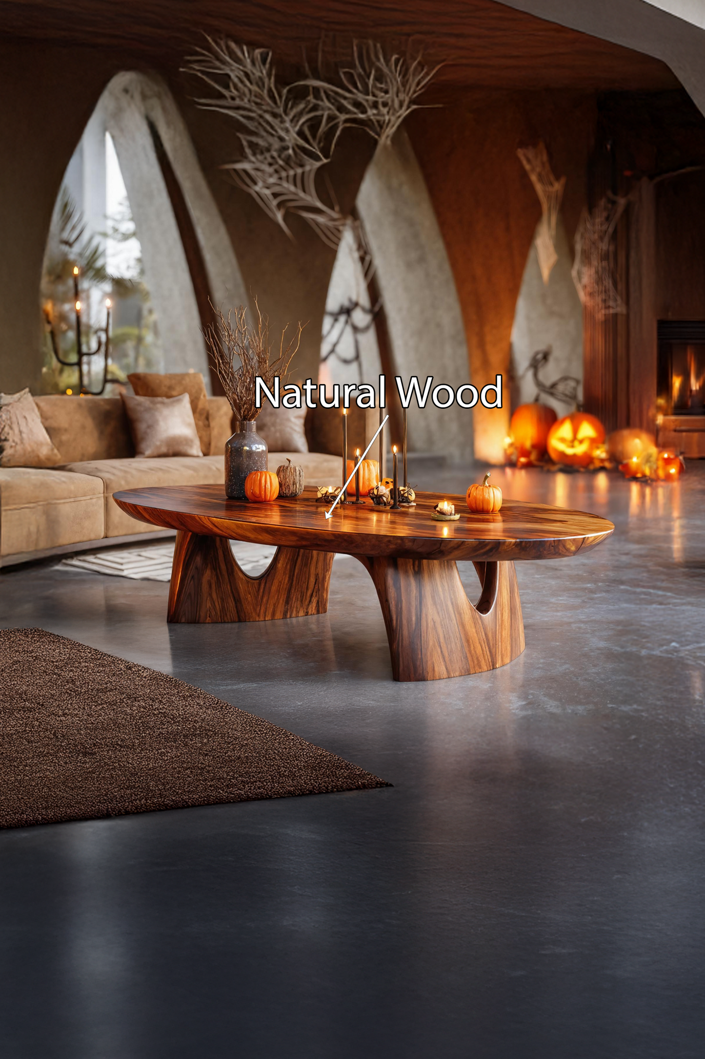 Handcrafted Solid Wood Coffee Table Livingroom Decor Haunted Charm SILDTTNHCF011