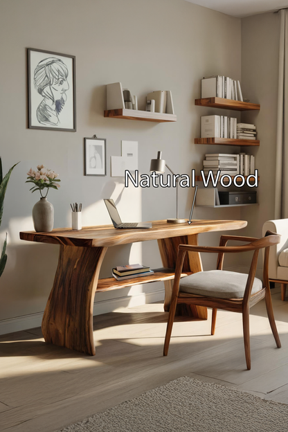 Farmhouse Live Edge Desk For Creative Studio And Office