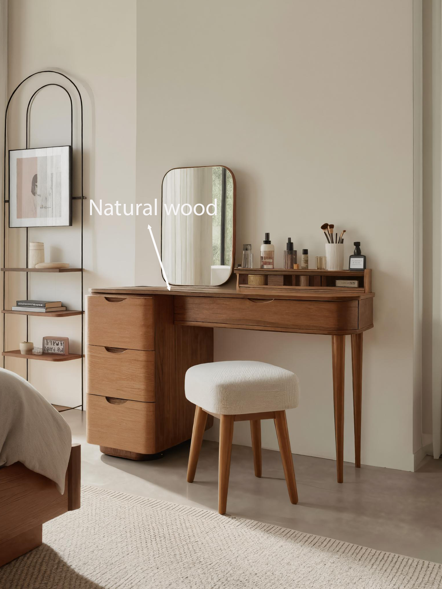 Elegant Vanity Table With Storage Drawers For Bedroom