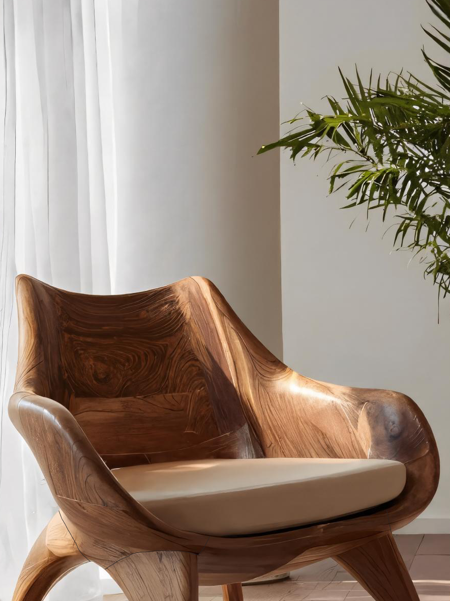 Modern Sculptural Lounge Chair For Living Room