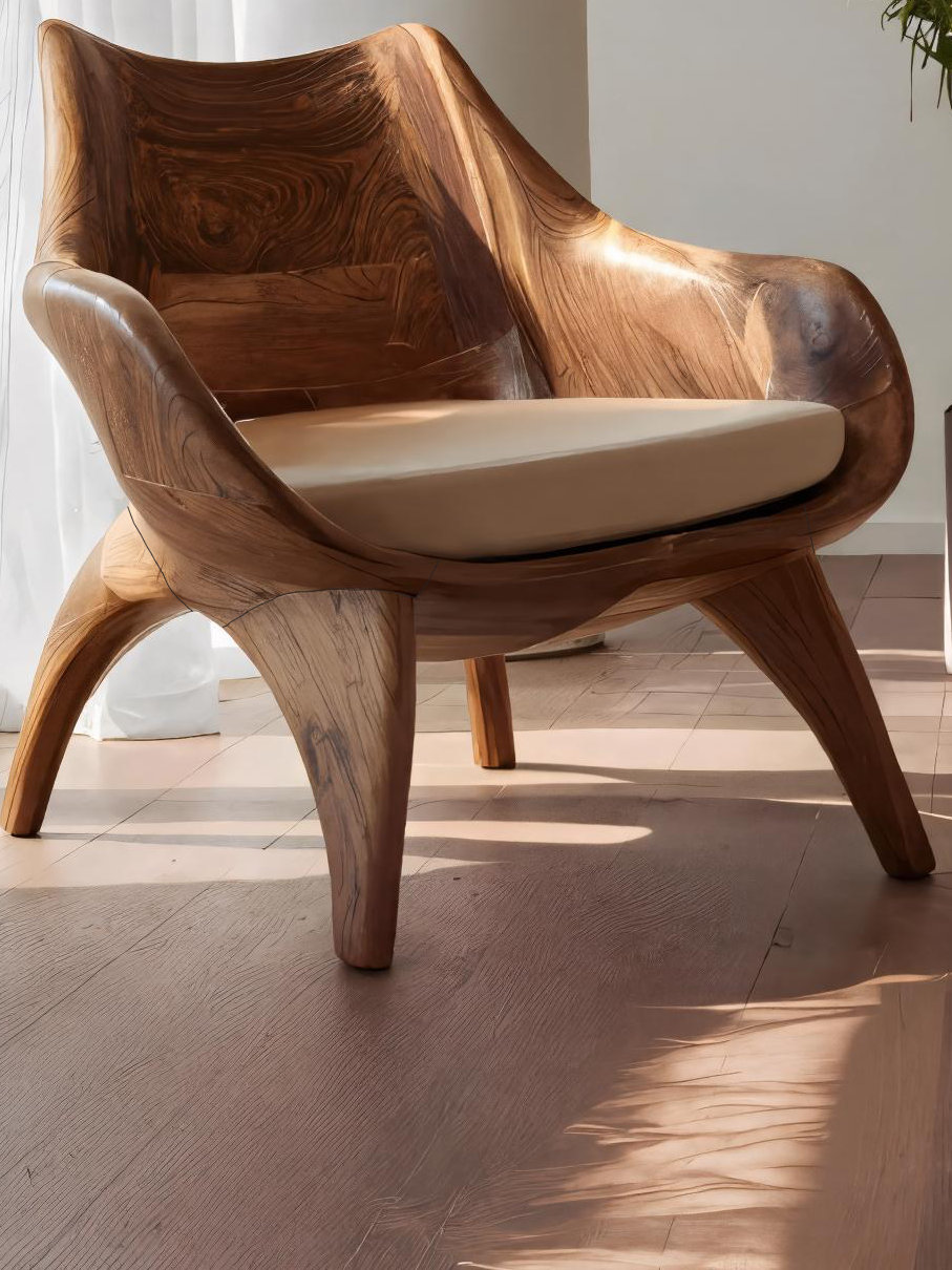 Modern Sculptural Lounge Chair For Living Room