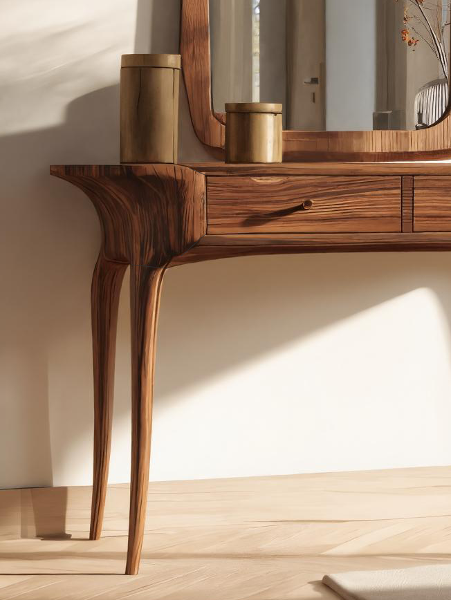Elegant Handmade Vanity Table With Drawers For Bedroom